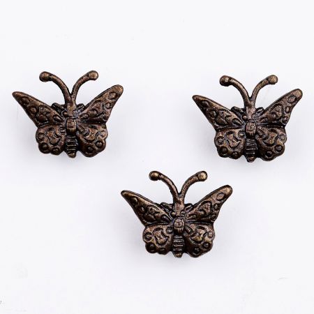 Antique Butterfly Metal Wall Hooks Pack of 3